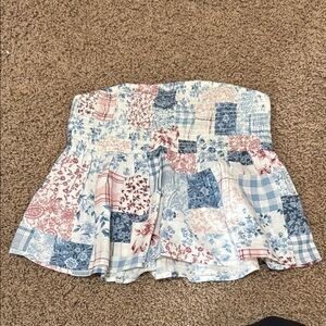 Patchwork Strapless Top
